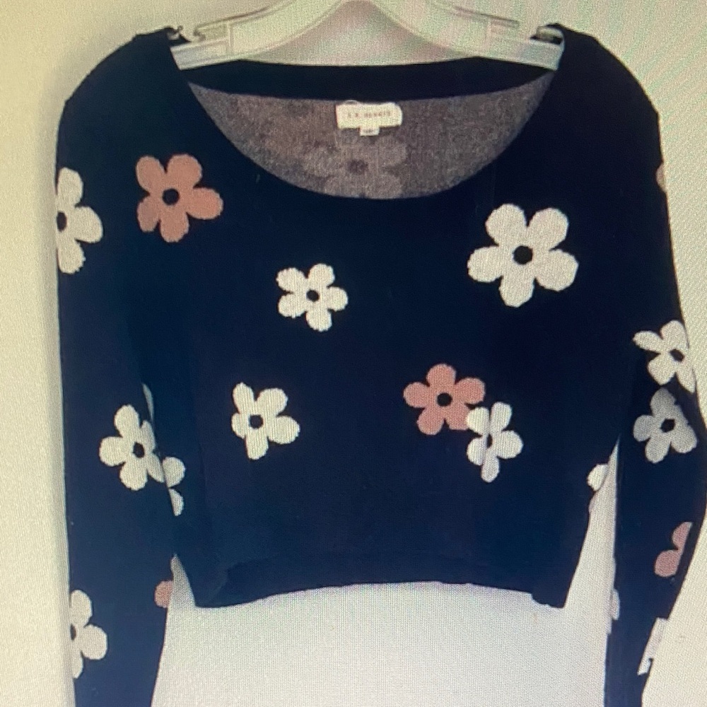 La Hearts Black Floral Sweater
